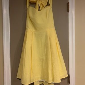 NWT Lauren James seersucker yellow bow dress 🎀